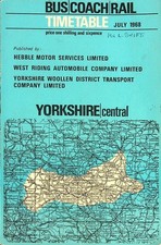 Yorkshire Central Bus/Coach/Rail Services Timetable July 1968 inc Map