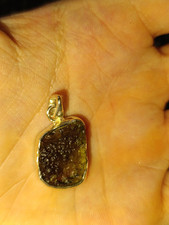 Moldavite pendant 7.7ct  .925