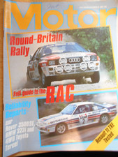 Motor Magazine Nov 1983  road test Renault 11 plus rally inc Audi Quattro Sport