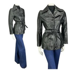 VTG 60S 70S JET BLACK LEATHER