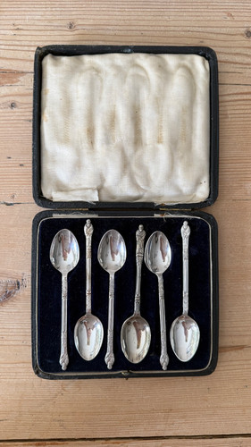 Antique silver plate - plate, (6)