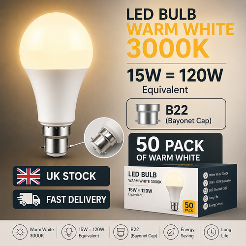 50x gls 15w led - 15w, b22