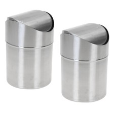 2X Stainless Steel Table Trash