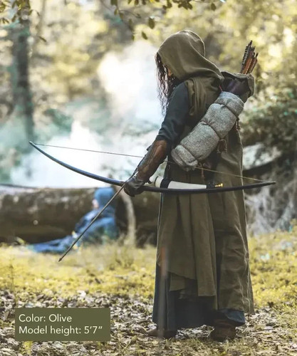 Medieval hooded cape cloak - hooded,