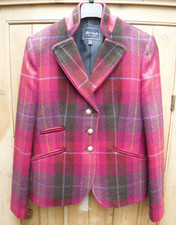 BARILOCHE Tweed Jacket UK 14 (UK 42) Blazer Hacking Tartan Plaid Check 