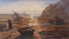 Frederick Tully Lott British  Circa 1828 - 1899 Original Painting Coastal Scene