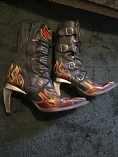 New Rock Red Flame High Heel