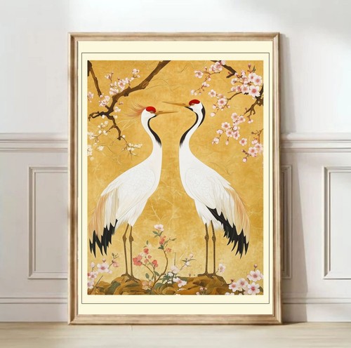 Two cranes japanese herons - two,