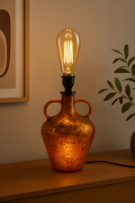 Vintage Amber Glass Table Lamp