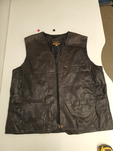 Vintage leather waistcoat - , 52"