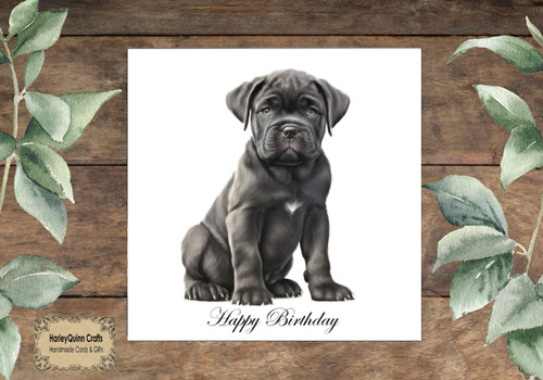 Dog 045 birthday card cane - dog,