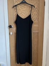 M&S Long Black Under slip Size 16