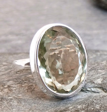 Large 925 Silver PRASIOLITE