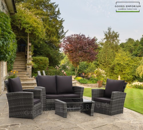 Rattan garden furniture set - rattan, 4