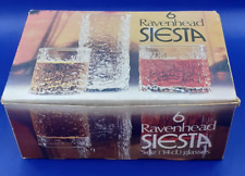 Vintage 1970's Ravenhead Siesta Ice Bark 14cl ( 5oz ) Glasses, Boxed X 6