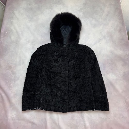 Max mara black faux fur - black,