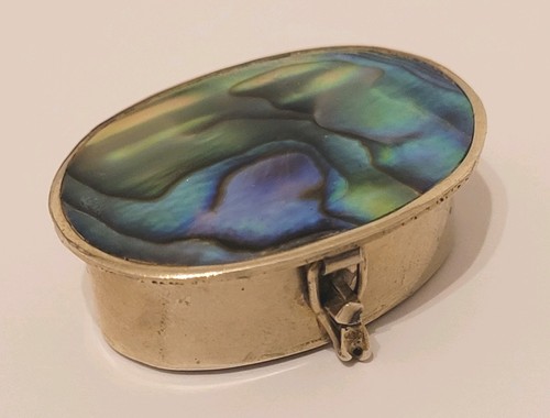 Vintage albalone shell hinged - vintage,