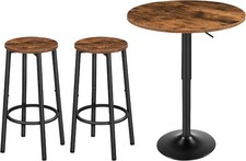 HOOBRO Bar Table Height-Adjustable Pub Table and Bar Stools  Set of 2 Bar Chairs