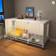 Dog Kennel with Wheels & Tray