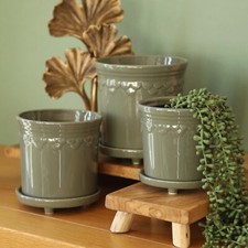 Ceramic sage green plant - green,