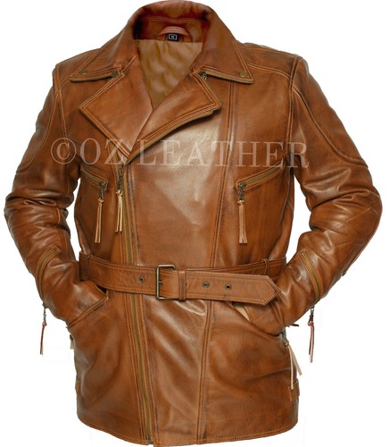 Mens biker brown - brown, 3/4