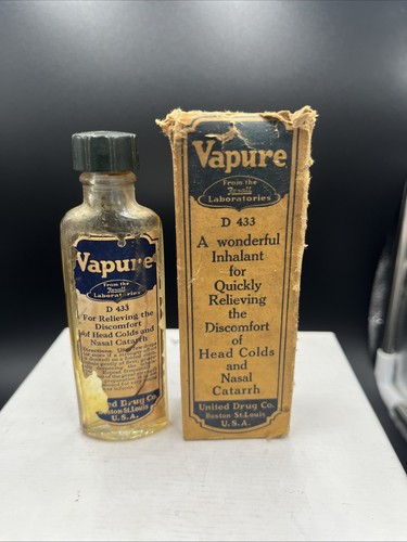 Vintage rexall vapure inhalant - vapure,