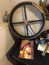 Vintage Irish Bodhrán Drum – Handcrafted, Including Beater And Book