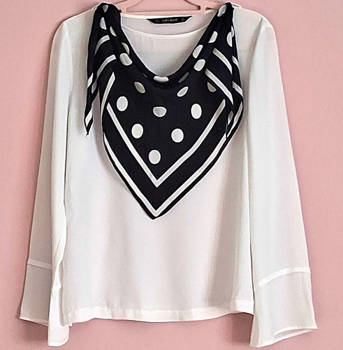 Zara basic white chiffon - white,