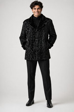 Men's Black Astrakhan Fur Coat