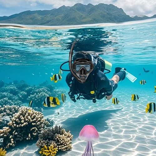 Dry snorkel and mask set - and,