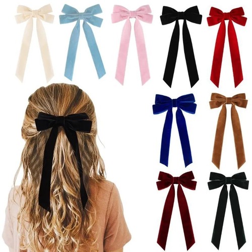 Extra long ribbon hair bows - long,