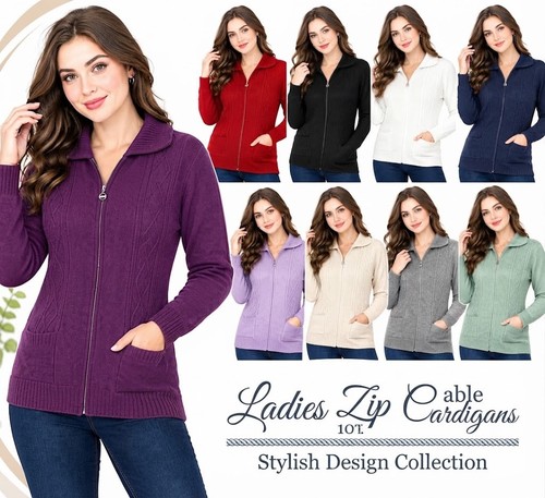Womens zip cardigan ladies - womens, up