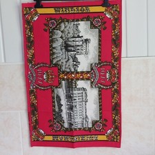 The Queens Silver Jubilee Tea Towel 1977 Windsor Buckingham Palace Cotton
