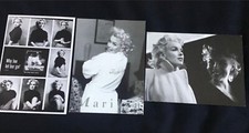 Marilyn Monroe,3 vintage 1980s black & white postcards.