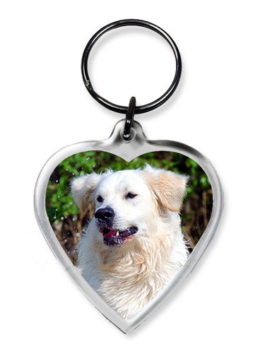 Dog keyrings heart shape pug - keyrings,