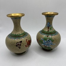 PAIR VINTAGE CHINESE CLOISONNE