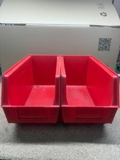 2x Plastic Parts LinBin Storage Boxes Workshop Picking Bin Rack 450x205x230 RED