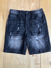 Alessandro Zavetti Damiano Slim Denim Shorts - Black Size 30