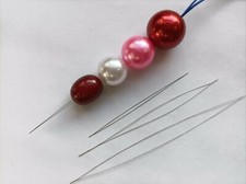 Set Of 3 Extra Fine 0.2mm Beading Needles /Threader Seed Beads Miyuki Big Beads