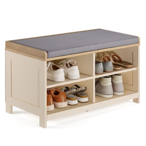 Cream shoe storage - storage, bench