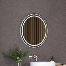 600 x 600mm Round Front Lit LED Framed Mirror with Demister Pad - Chrome