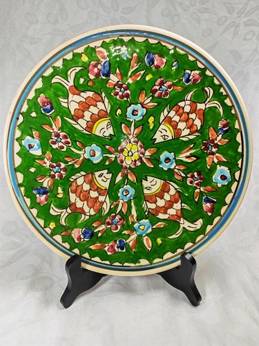 Hand painted fish wall plate - hand,