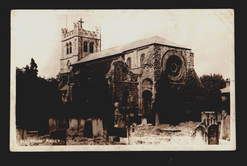 Old postcard waltham - waltham, abbey.