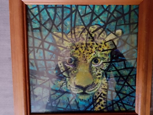 Indian leopard painting - painting, in