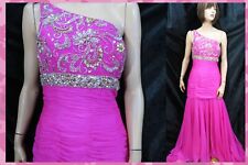 Sherri Hill US Designer pink off shoulder sequin upper long evening dress UK 14