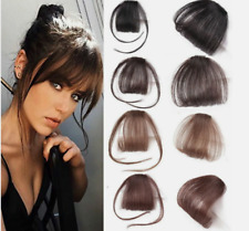 Hair Extension Clip In Fringe Bangs Front Hairpiece Thin Hair Style Neat Wispy
