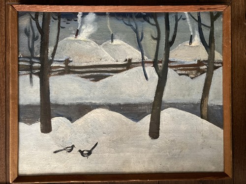Winter yurts signed original - yurts,