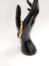  Vintage Fred Manshaw 9ct Rolled Gold Bangle  Faceted Design Safety Chain 18.78g