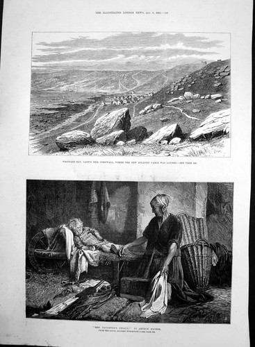 Old antique print daughters - antique,