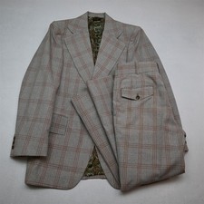Vtg 70s 38S 30x29 Brown Plaid